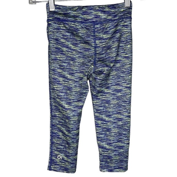 Gap Fit Leggings Girls Small Blue Yellow Marled Capri Crop Loungewear Athleisure - Picture 2 of 6